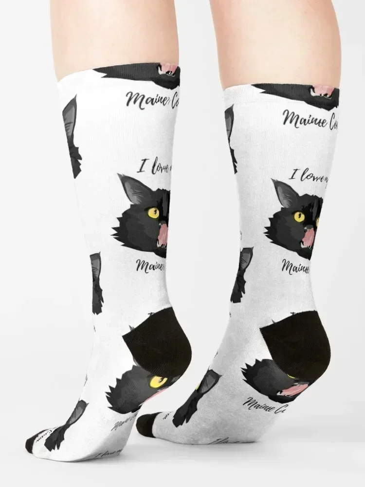 I Love My Maine Coon Socks winter gifts gift cool short Socks Women's Men's