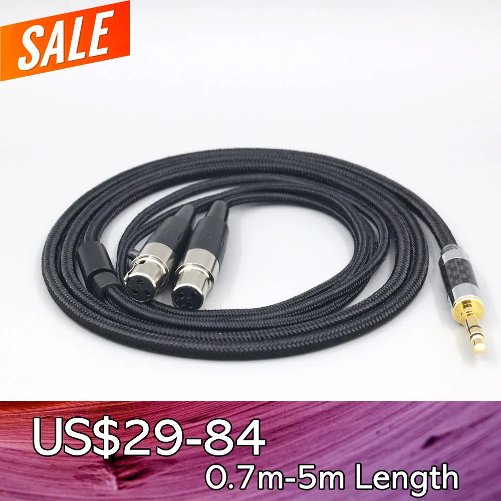 Super Soft Headphone Nylon OFC Cable For Abyss AB 1266 Phi TC Dual Mini xlr 3 pin head(amame) Earphone LN008444