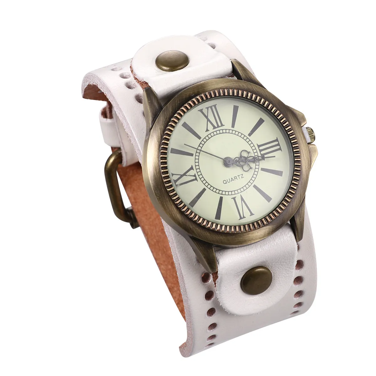 1Pcs Roman Numeral Quartz Wristwatch Retro Style Bracelet Vintage Band Soft Comfortable Fashionable Women Gift