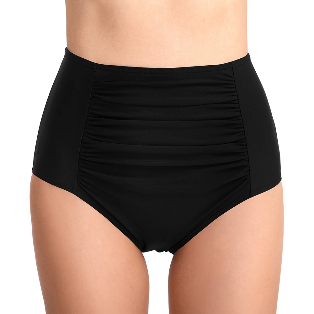 Bikini Women Shorts Black Swimsuit Bottom T Back Breathable Thong Briefs High Waist Lightweight Regular Solid Color