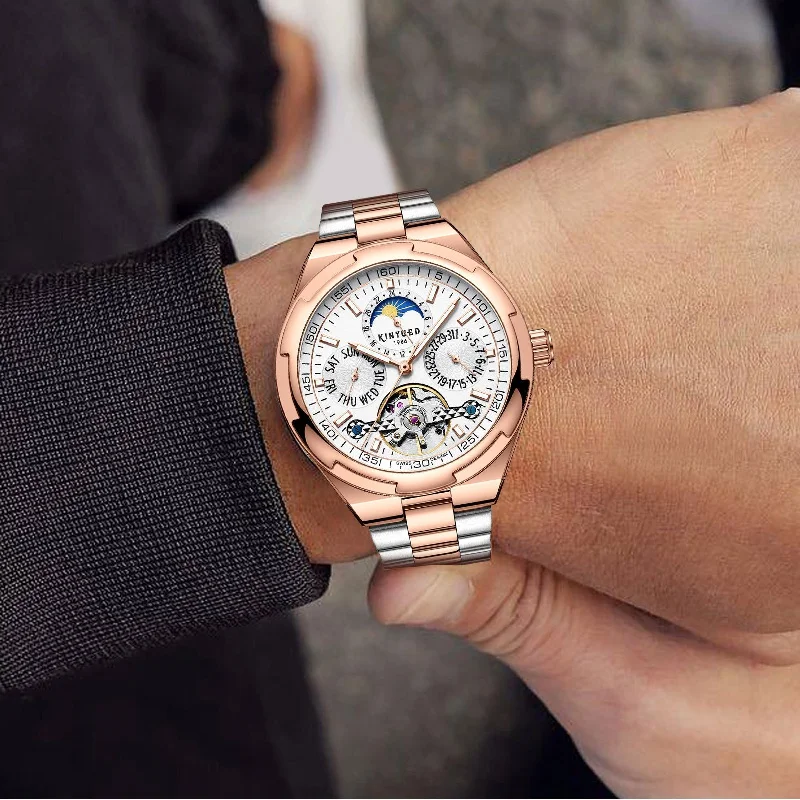 KINYUEDAutomatic 's Multi-Function 's Fashion Business Men's Star Mechanical Watch