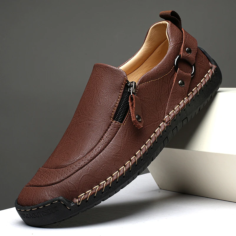 

New Men's Flat Casual Shoes Handmade Leather Men Loafers Outdoor Men Shoes Breathable Men Moccasins Men's Sneakers Driving Shoes