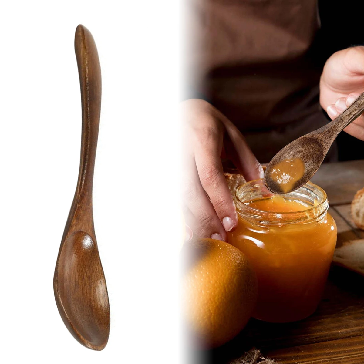 1pc Wooden Spoon Bamboo Kitchen Cooking Utensil Tool For Kicthen Soup Teaspoon Catering Wooden Spoons Spoon