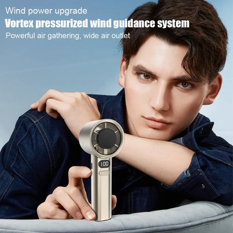 مروحة يدوية محمولة 120 سرعات الرياح مروحة يدوية صغيرة خالية من الشفرة USB قابلة للشحن مراوح عالية السرعة مراوح التخييم الكهربائية مبرد الهواء