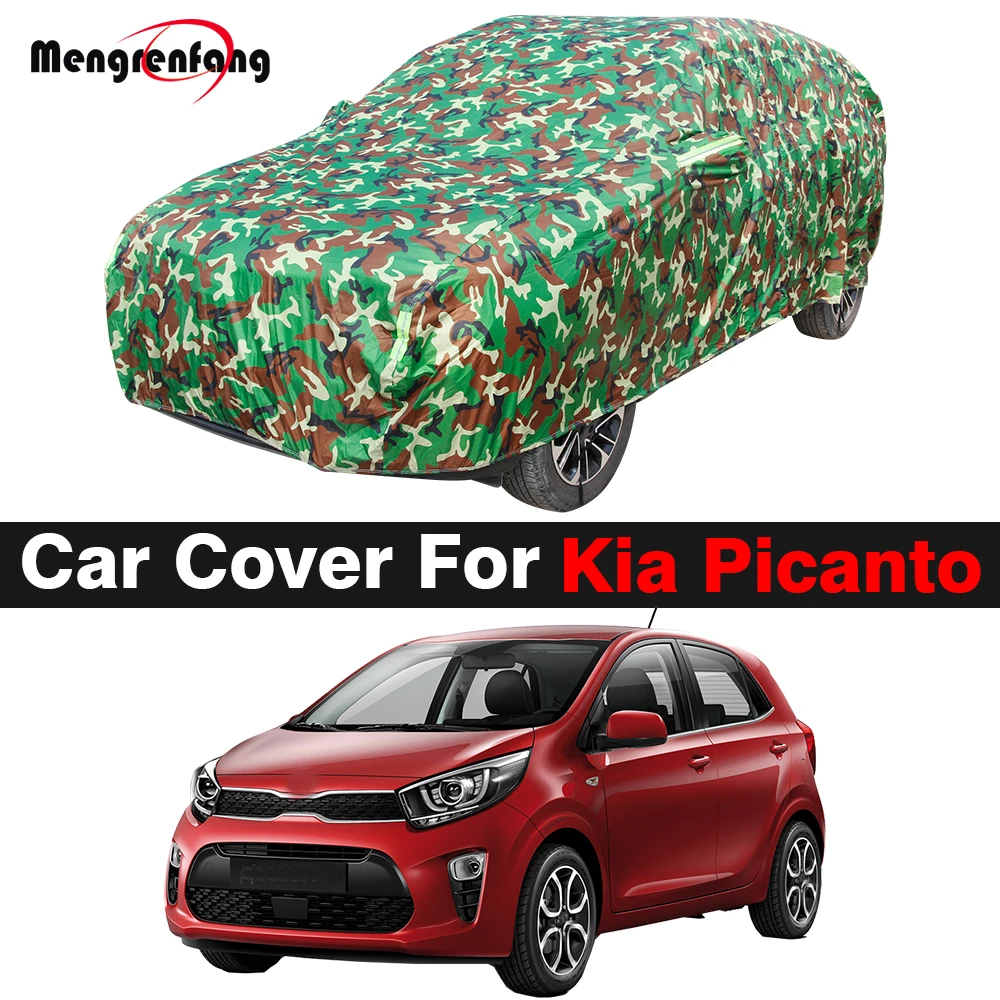 Camouflage Car Cover Waterproof Sun Shade Snow Rain Protection Cover For Kia Picanto Eko Taxi Naza Suria Morning 2004-2023