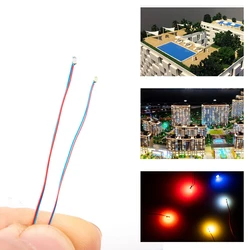 50Pcs/set 0402 0603 SMD Lamp Wired Micro LED Pre-soldered Chip 3V Railway Model Toy Light DIY Leads 30cm Micro Landscape Light