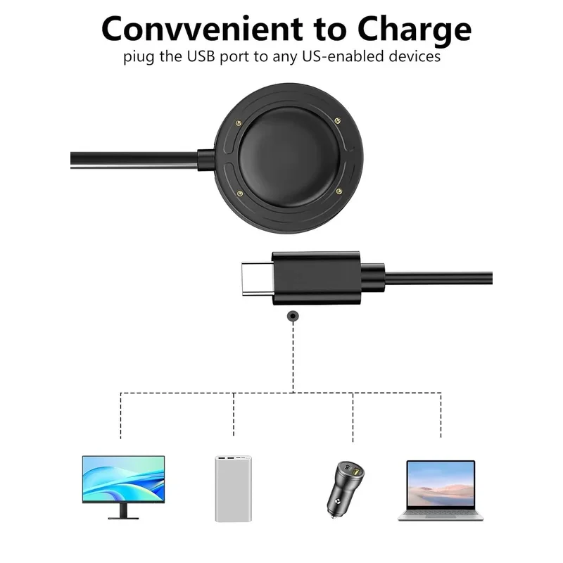 Pengisi daya pengganti 2-Pack ini kompatibel dengan kabel pengisi daya jam tangan pintar Suunto yang menggunakan USB-C.