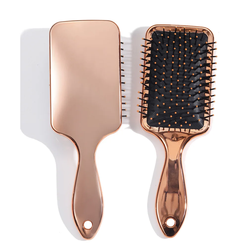 1pcs Electroplated rose gold square hair comb  Air Cushion Combs Women Scalp Massage Comb Hair Brush Hairdressing Tool