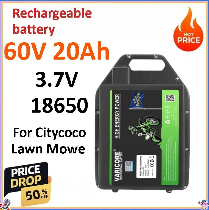 60V 20ah Waterproof Lithium Battery Pack 18650 CELL 500w-2400W Use Built in BMS for Citycoco Lawn Mower