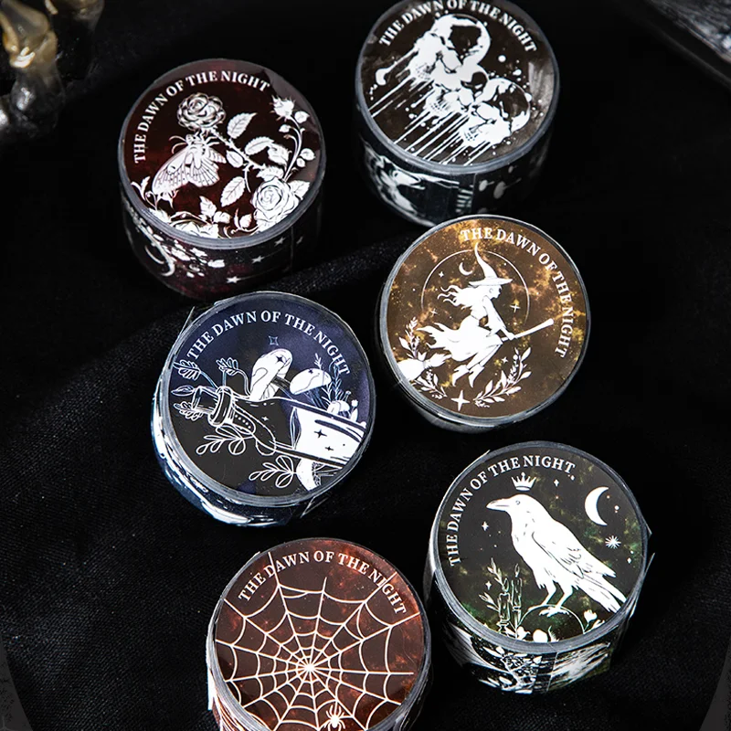 Mr. Paper, Vintage Masking Tape 200cm/roll Gothic Witch Dark Dawn Tape Home Handbooks Scrapbooks DIY Decorative Gifts
