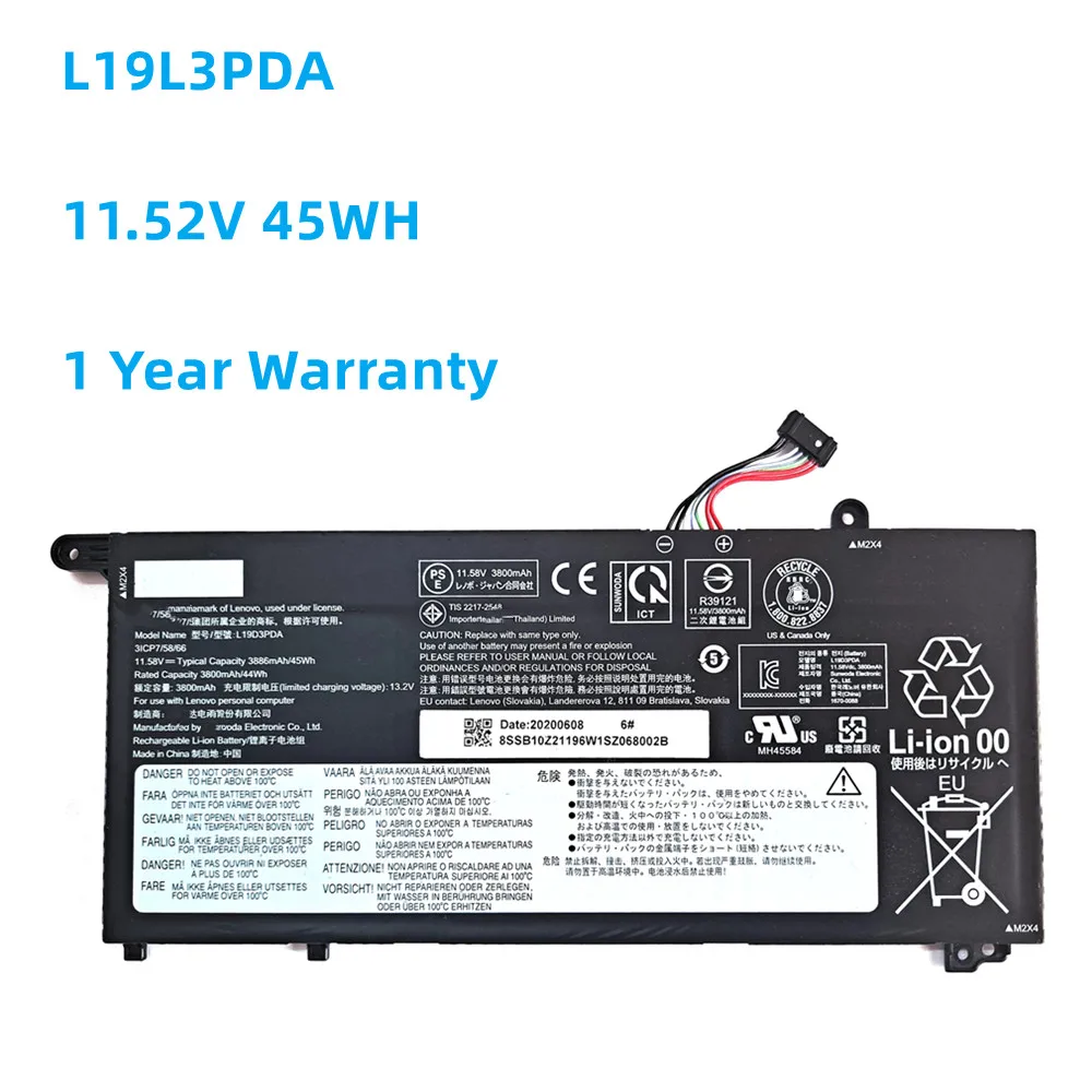 

L19C3PDA L19M3PDA L19D3PDA L19L3PDA Battery For Lenovo Thinkbook 14 15 G2 Itl Are Thinkbook 14 15 G3 Acl Itl 11.52V 45Wh/3907mAh