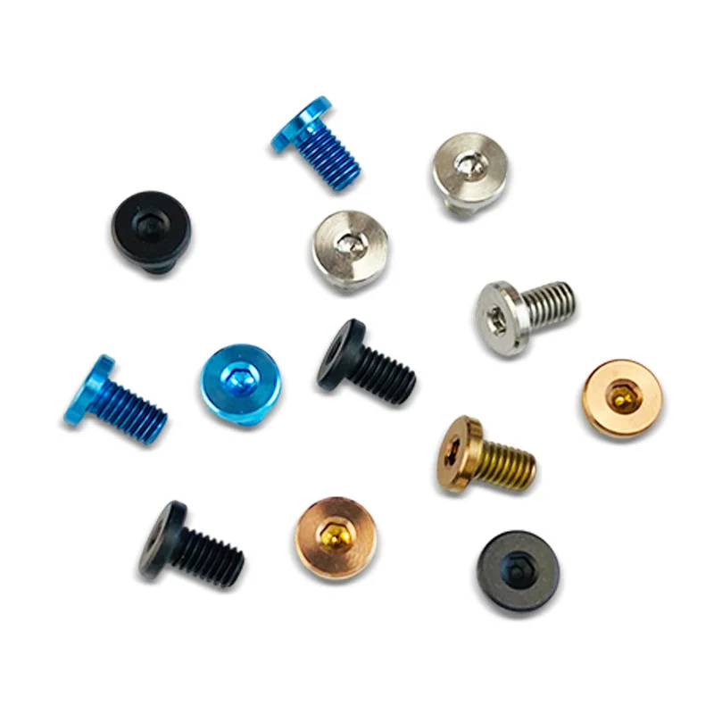 10/20pcs/lot CNC 5 Colors Knife Handle Titanium M3.5 Thread Hex Socket Allen Screw Inner Hexagon Screws Spindle Nail Fastener