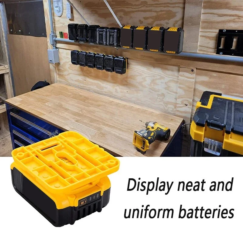 Imagem -03 - Suporte de Bateria Rack de Armazenamento para Dewalt 18v 20v Li-ion Battery Dcb203 Dcb205wall Mount Battery Dock For Workbench pc Pcs Pcs