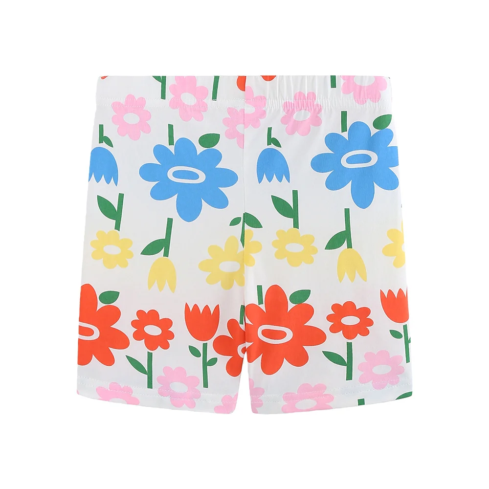 Jumping Meters Floral Printed Kids Shorts for Baby Girls 3-7T Children's Floral Patterned Trousers Children's Clothes