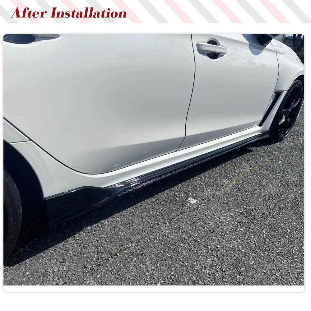 Car Side Skirts Spoiler for Honda Civic Type R 11th 2022 2023 Car Extension Rocker Panels Lip Skirts Carbon Fiber