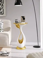 Modern Art Floor Decor, Living Room Sofa Small Side Table, Advanced Sense Tray, Creative Corner Table, Light Luxury Furniture 5
