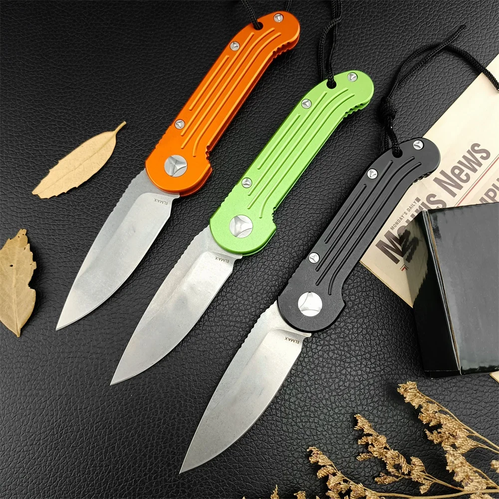 

MICR 135-10OR LUDT Au.to Folding Knife D2 Stonewashed Plain Blade Aluminum Alloy Handles Outdoor Pocket Hunting EDC Multi Tool