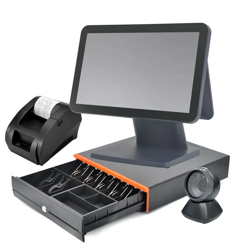 JSJ66 Dual Touch Screen All in One Pos Terminal Payment Cash Register Machine