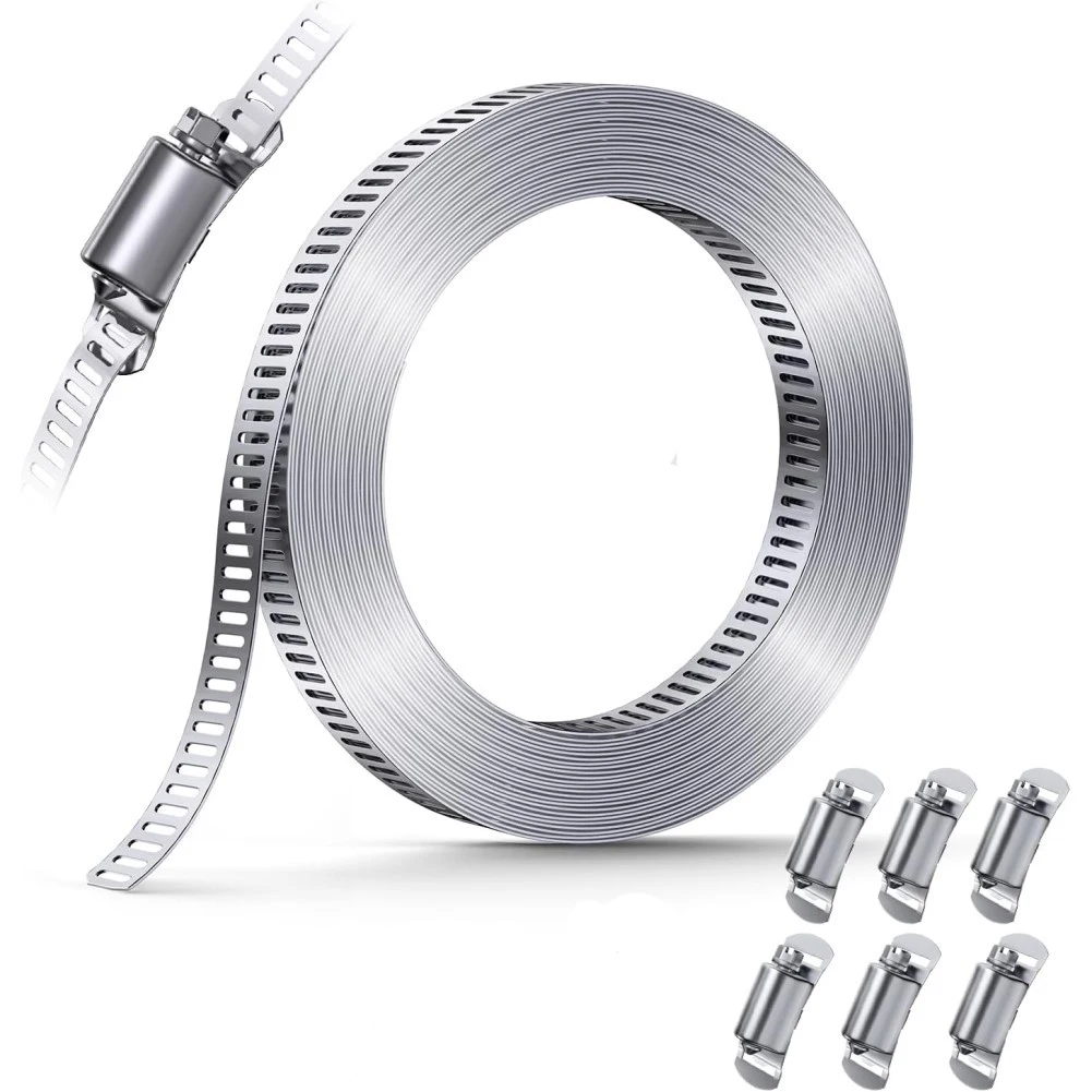304 Stainless Steel Adjustable For Worm Gear Hose Clamp Kit for Custom Pipe Fitting in Automotive and Marine Applications