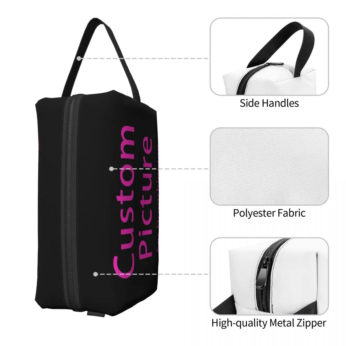 Personalized Custom Photo Logo Makeup Bag for Women Travel Cosmetic Organizer Cute Customized DIY Print Storage Toiletry Bags