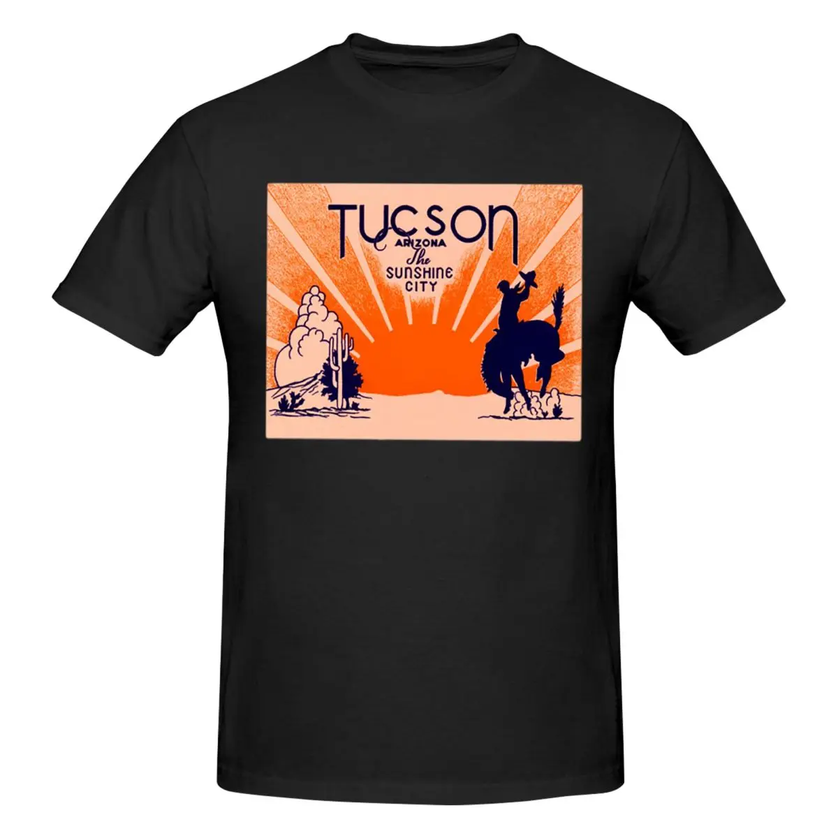 1940s Vintage Tucson Arizona Men T-Shirt Classic Oversized T Shirts Men's Round Neck Cotton Tees Short Summer Male