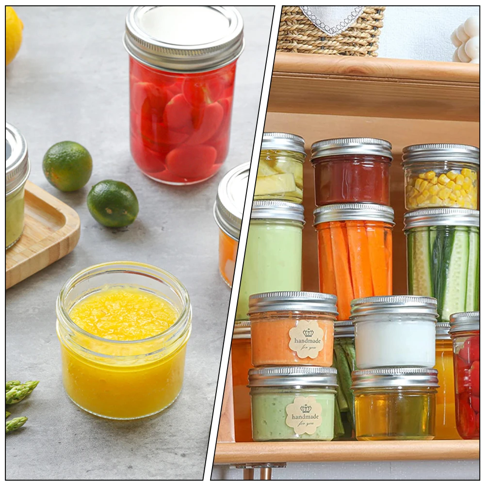 

8pcs Mini Mason Jars Clear Plastic Food Storage Containers Honey Jam Sugar Scrub Jars Leakproof Reusable for Kitchen Home Use