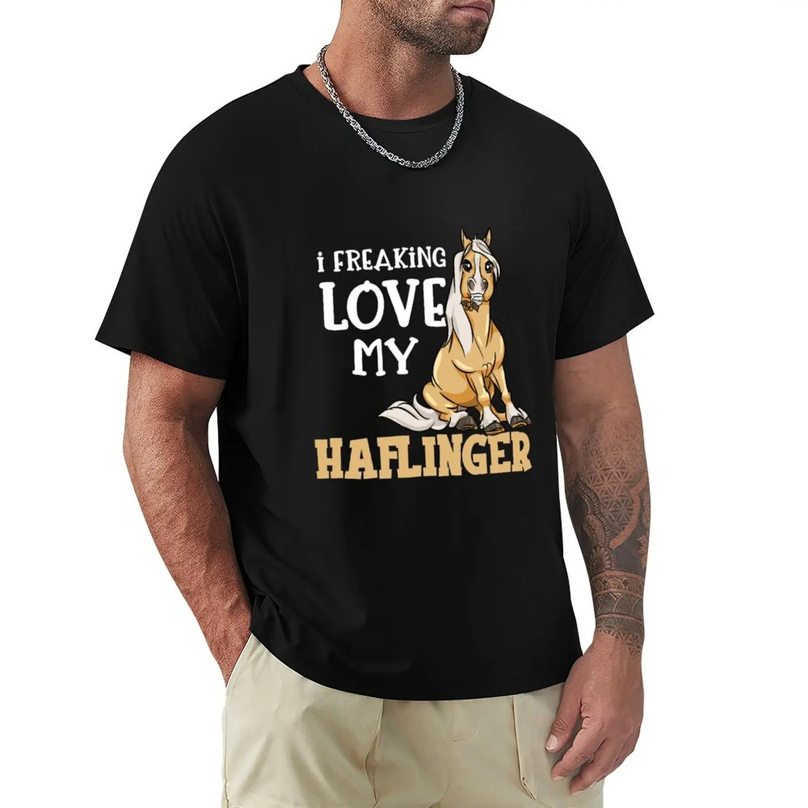 

Cute Haflinger Horse I Freaking Love My Haflinger T-Shirt Work Duty Casual T-Shirt