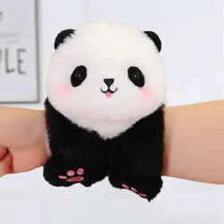 Cute Panda Raccoon Lion Dog Rabbit Monkey Tiger Plush Doll Slap Bracelet Plush Toy Cartoon Stuffed Animal Toy Boys Girls Gift
