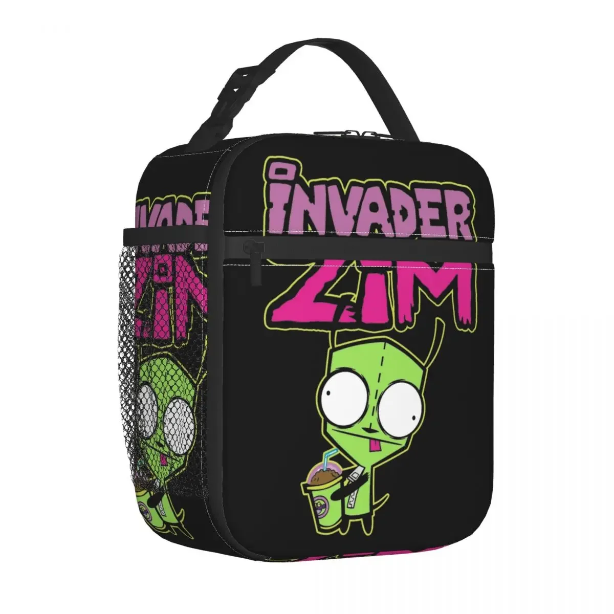 Invader Zim GIR Snacking Portrait Insulated Lunch Bag Cooler Meal Container Leakproof Tote Lunch Box Girl Boy School Outdoor