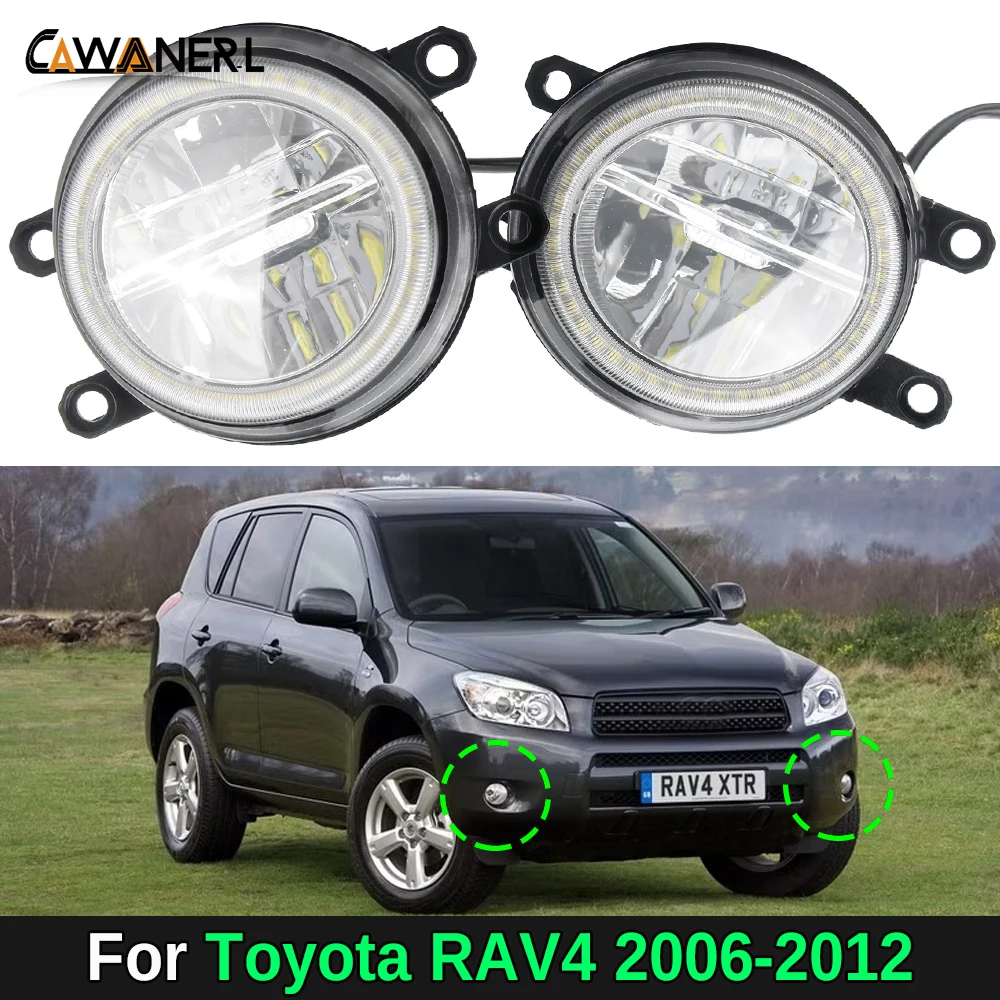 

2IN1 Function Car LED Fog Light Assembly Angel Eye Daylight For Toyota RAV4 2006-2012 30W H11 Canbus Fog Lamp DRL