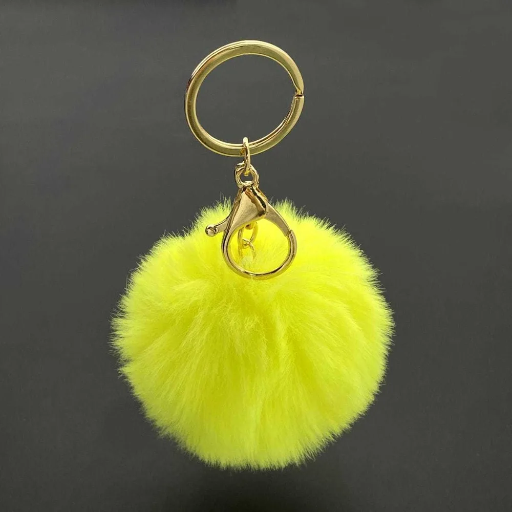 Fluffy Imitating Otter Rabbit Fur Ball Backpack Keyring Accessories for Women PomPom Keychain Cute Candy Colors Jewelry Gifts