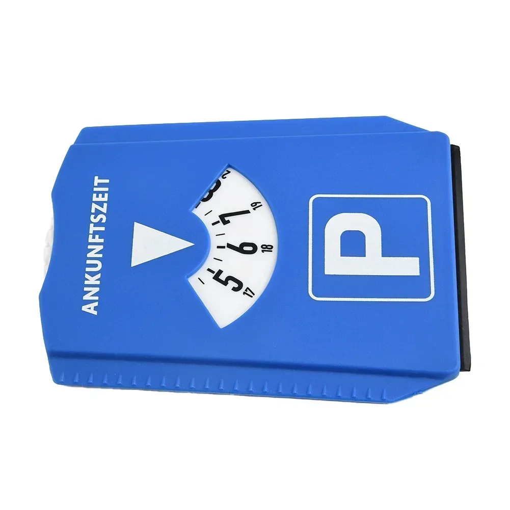 1x Car Parking Disc Timer Clock Arrival Time Display Blue Plastic Parking Portable 15.2x 12.4x 0.8cm Auto Accessories