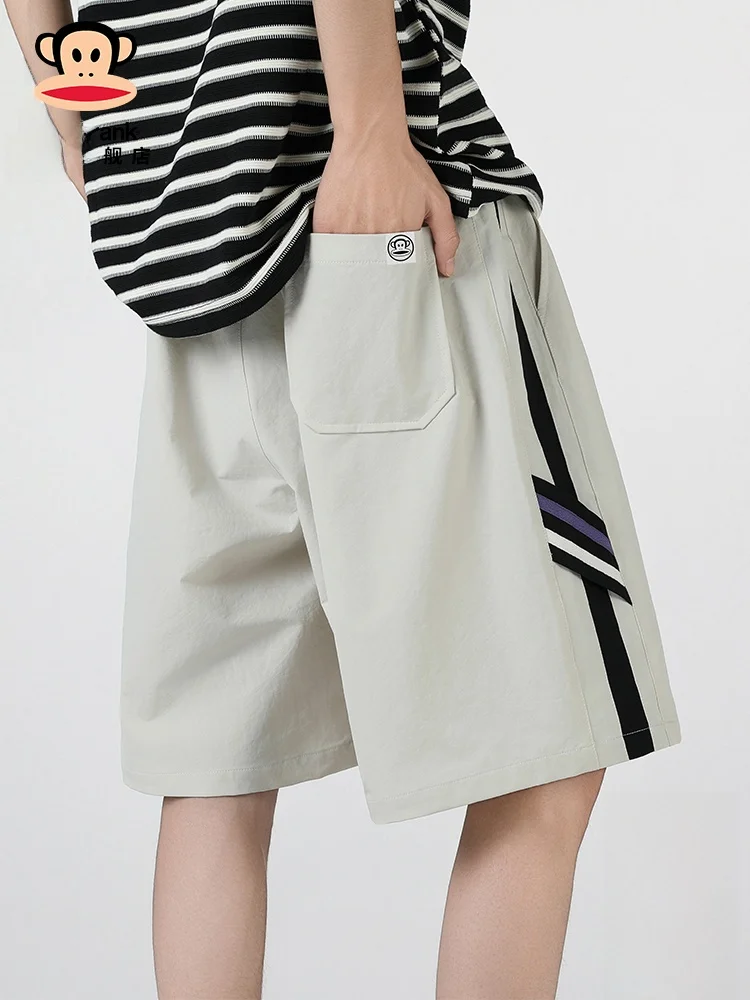 

PaulFrank American Stripe Casual orts Men's Summer Trendy Sport Five-Point Workwear Loose Straight Leg No-Waisand