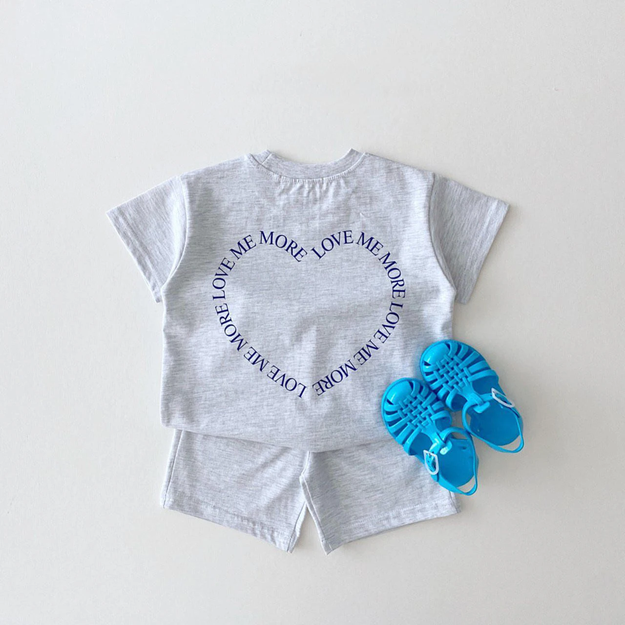 2023 Korean Toddler Cute Clothing Set Neonatal Colorful Letter Printing Short Sleeve T-shirt+Shorts Boys and Girls Two Piece Set