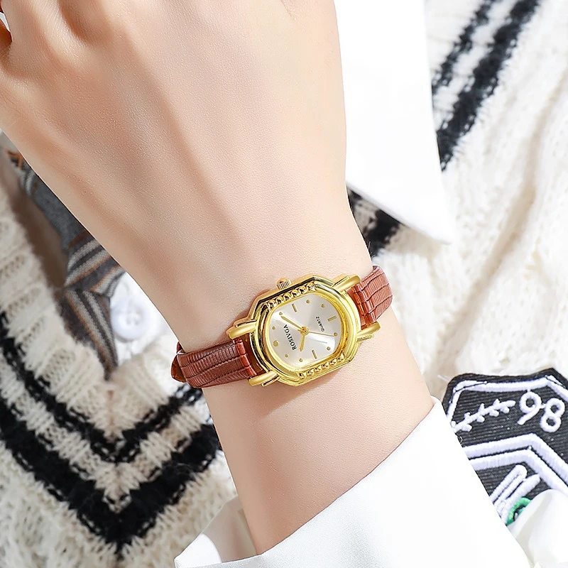 جديد خمر السيدات ووتش مزاجه الأزياء ساعة اليد حزام من الجلد كوارتز ساعة للنساء دروبشيبينغ ساعة Reloj