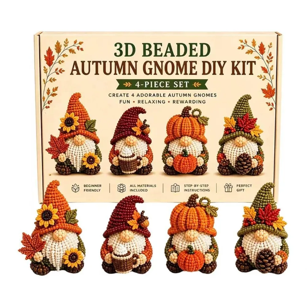Vibrant Tube Beads 3D Beaded DIY Craft Kit Educational Gnome Handmade Bead Art Set Nativity Dragon Bead Doll Making Supply