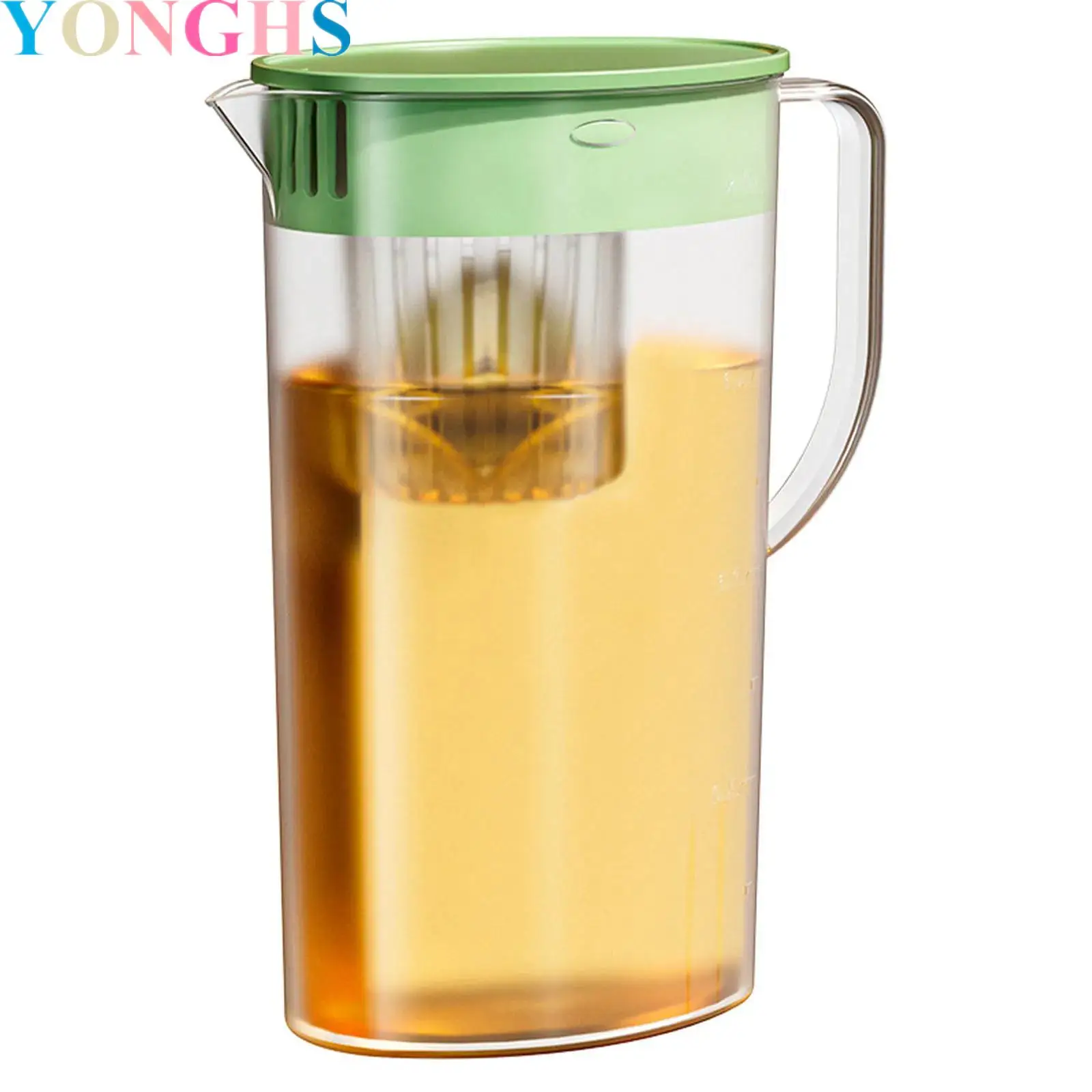 

Household Plastic Cold Water Pitcher Large Capacity with Filter Mesh Scale Cold Kettle Refrigerator Ice Beverage Dispenser 1L/2L