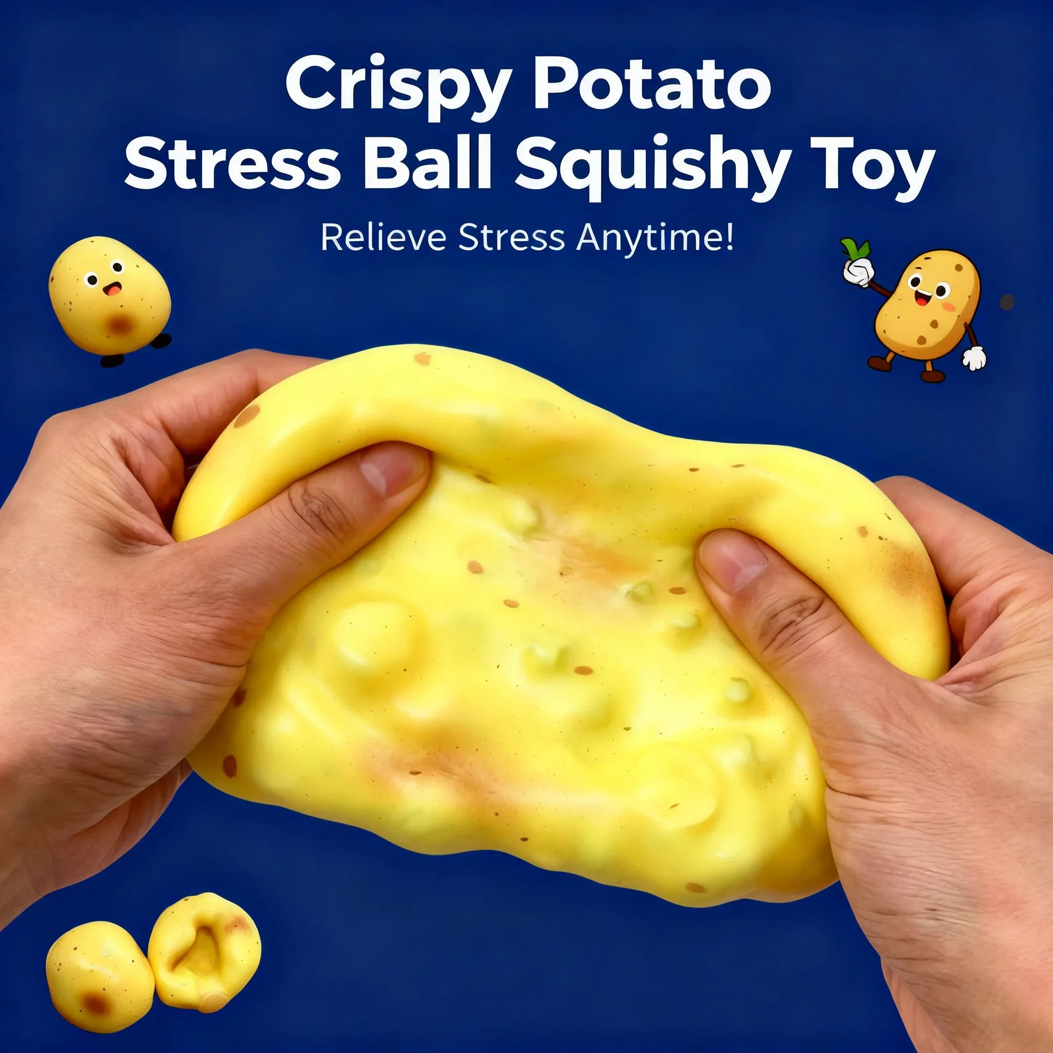 Handmade Round Blocks Filled Crispy Potato Squishy Fidget Ball Crunchy Stress Ball Squeeze Toy Potato ASMR for Adult