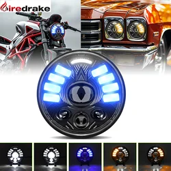 5.75 inch Led Headlight Motorcycle DRL Headlamp 200W 200000LM Super Bright Headlight for Harley Yamaha Honda Universal 12V 24V