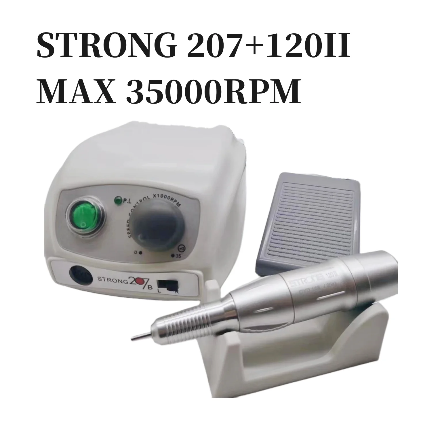 Strong 207b Control Box Electric Nail Drill Polishing Machine Nail Drill 35000 RPM 120II Handle Nail File Equipment Set