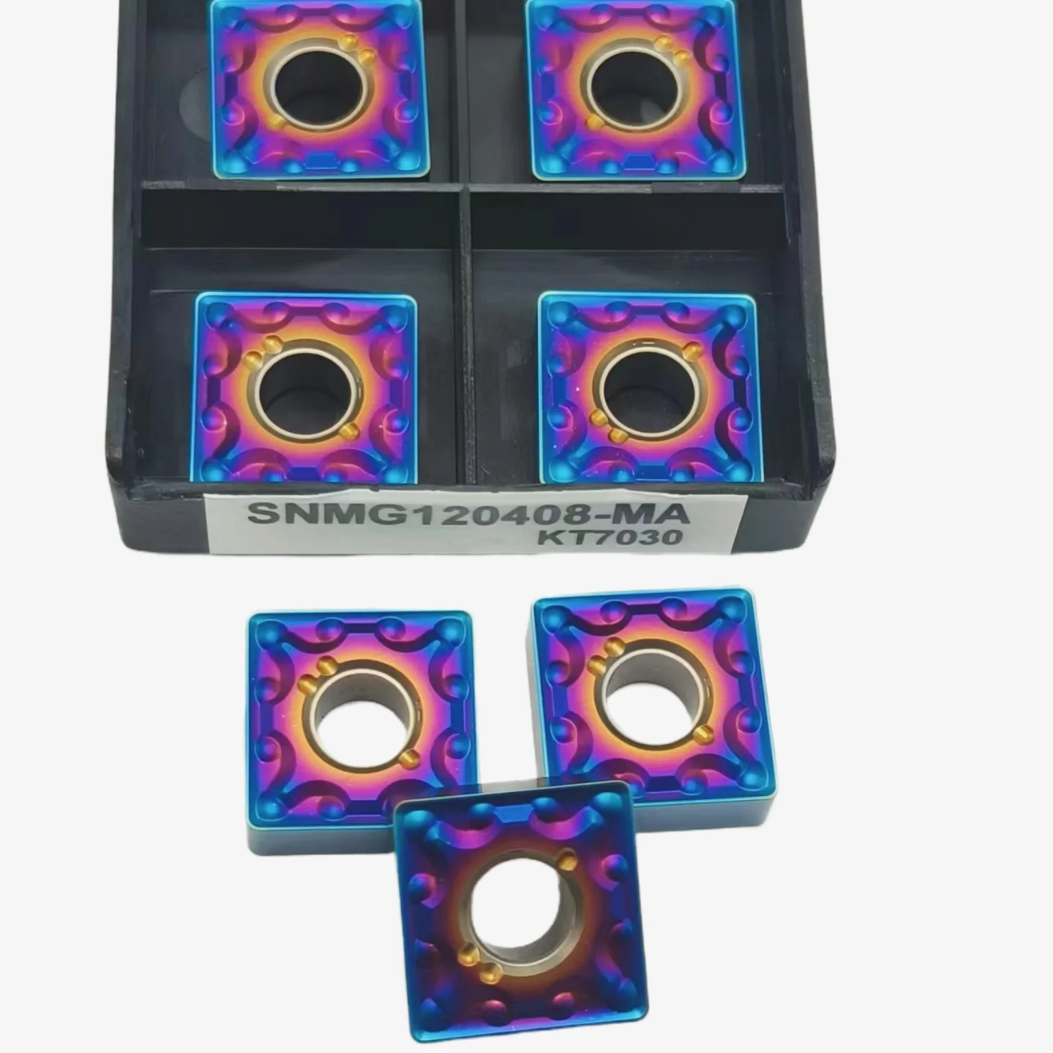 Inserto in metallo duro Nano-blu SNMG120404 SNMG120408 SNMG120412 MA KT7030 utensile per tornitura cilindrica in metallo utensile per tornio CNC
