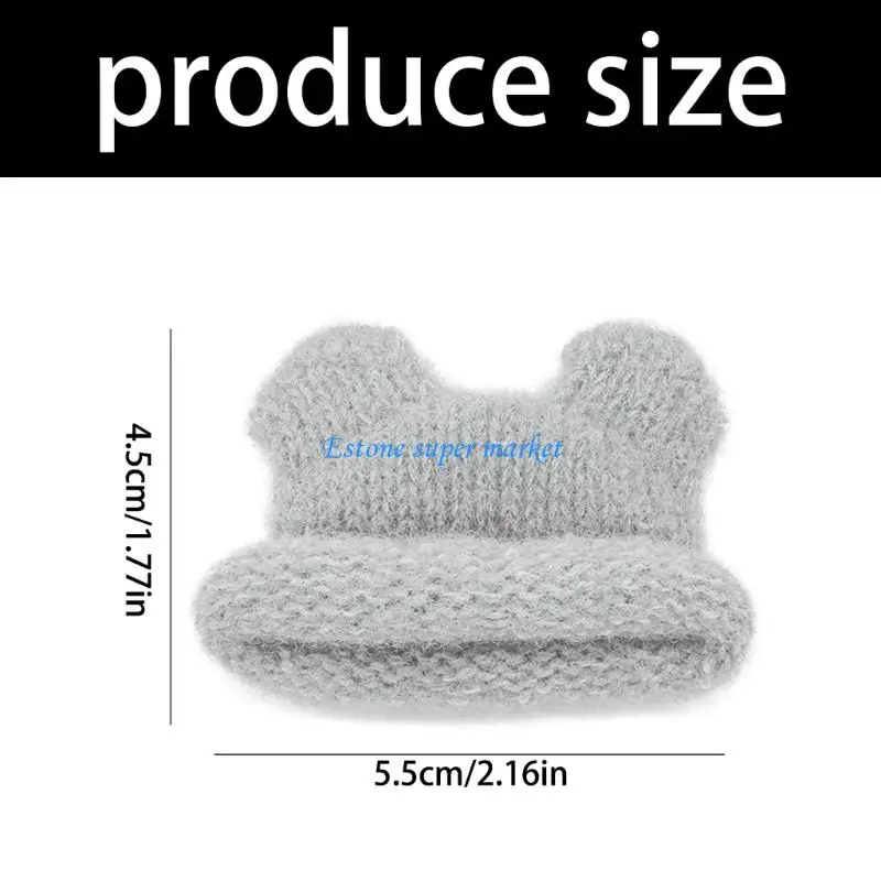 Ciepła elastyczna czapka z włóczki dla lalek 10 cm
