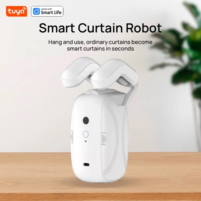 1/2PCS Tuya Smart Wifi Curtain Robot (with gateway), Roman Rod Track, APP Remote Control,Voice Control,Single/Double Opening