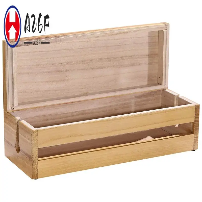 A26F-Cable Management Box Wooden Cord Organizer Box For Extension Cord Power Stripe Surge Protector Wire