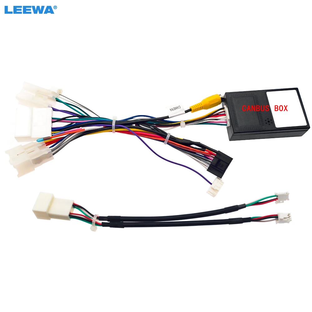 Cabo de Alimentação de 16 Pinos LEEWA para Carro com Adaptador de Fiação e Caixa Canbus para Instalação em Toyota Yaris ATIV/Cross Corolla Cross (SEA)