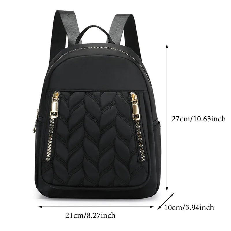 New Fashion Women Backpack Urban Simple Casual Backpack Trend Travel Solid Color Nylon Bag Waterproof Lightweight Ladies Bags