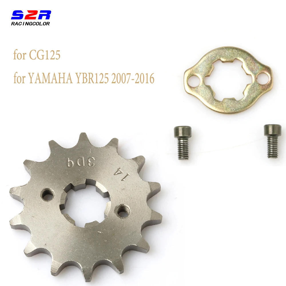 For CG125 YAMAHA YBR125 YBR 125 Chain Front Sprocket Gear 428 - 14T YBR125 New 2007 - 2016 Motorcycle accessories