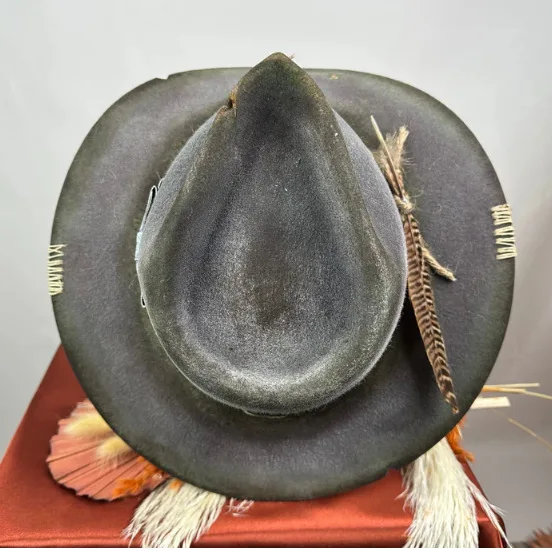 Sheepskin Hat Solid Color Sheepskin Felt Hat Pure Wool Felt Hat with Ribbon Decoration