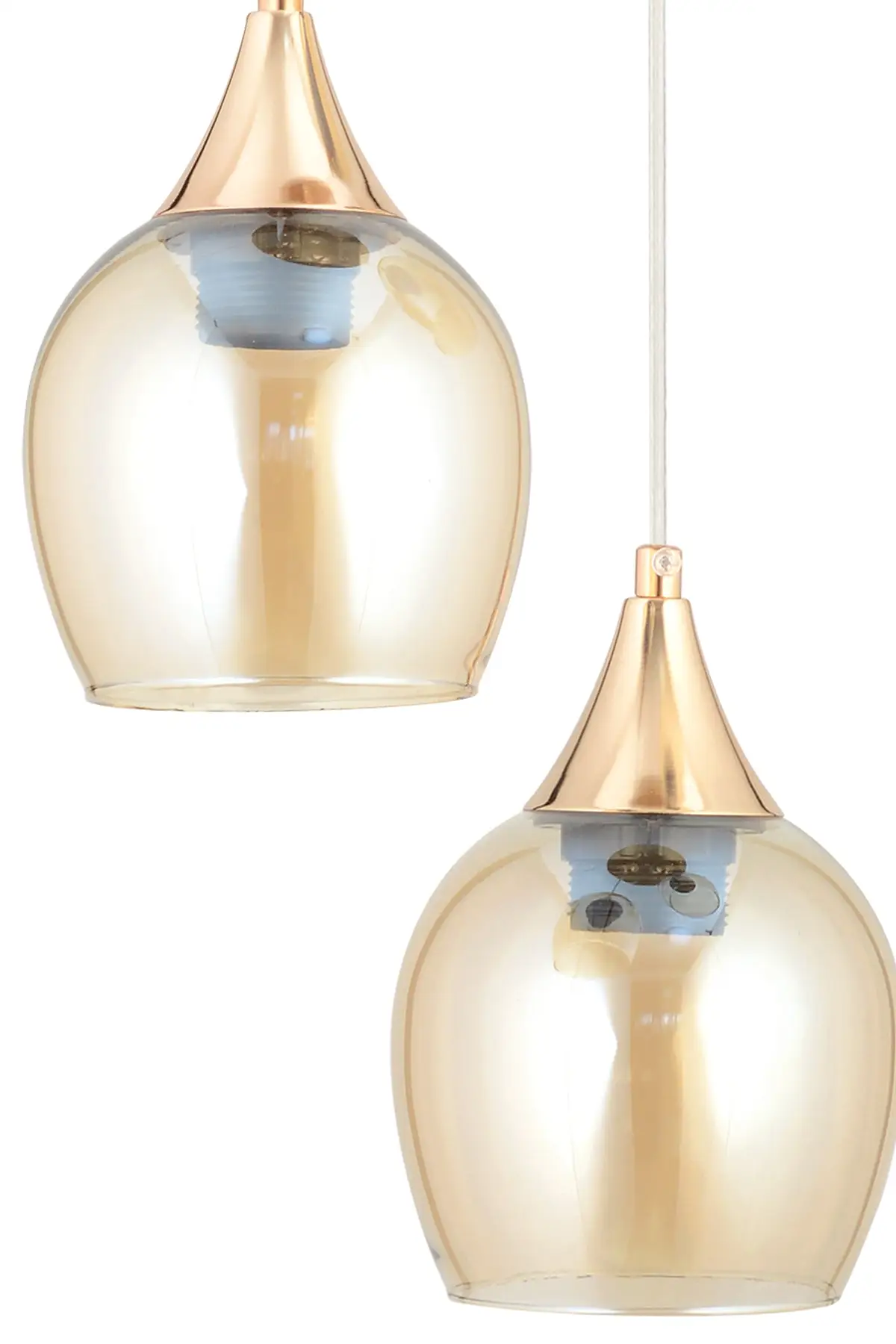 DOLBOVI Sante 3-piece Gold honey glass Modern pendant chandelier