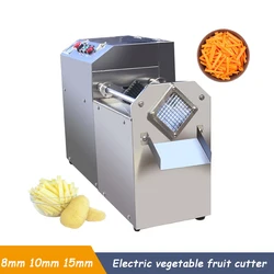 Stainless Steel Vegetable Cutting Machine Electric Pusher Potato Cucumber Radish Cutter Onion Cutting Fries Slicer Machine